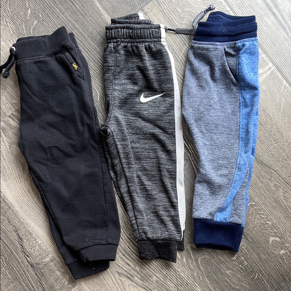 Nike Kids' Sweatpants Trio - Black, Gray, and Blue